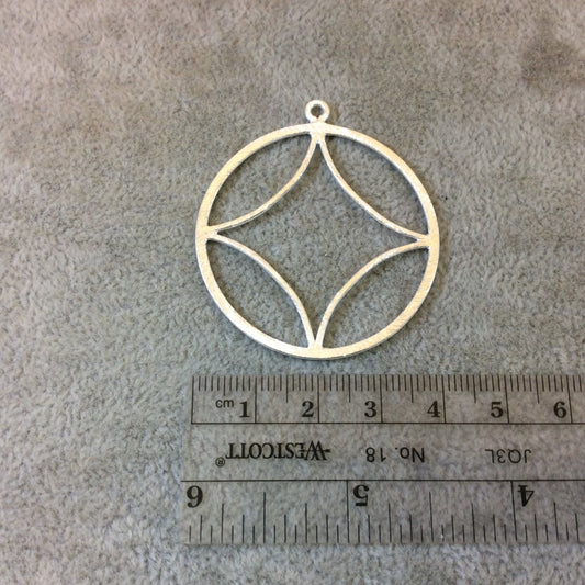 Large Sized Silver Plated Copper Open Compass Point Shaped Components - Measuring 41mm x 41mm - Sold in Packs of 10 (268-SV)