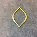 35mm x 49mm Gold Brushed Finish Open Marquise Shaped Plated Copper Components - Sold in Pre-Counted Bulk Packs of 10 Pieces - (079-GD)