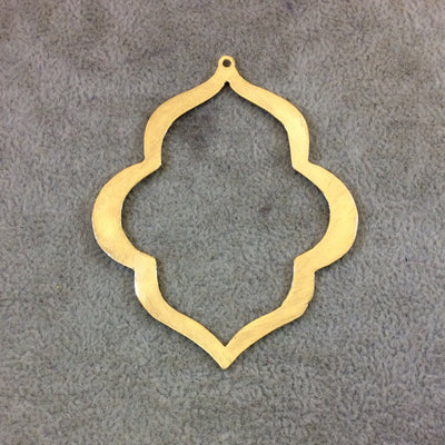 57mm x 68mm Gold Brushed Finish Thick Keyhole Shaped Plated Copper Components - Sold in Pre-Counted Bulk Packs of 10 Pieces - (100-GD)