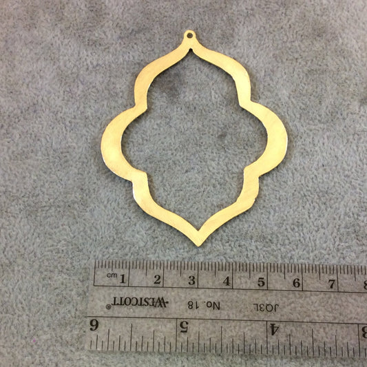 57mm x 68mm Gold Brushed Finish Thick Keyhole Shaped Plated Copper Components - Sold in Pre-Counted Bulk Packs of 10 Pieces - (100-GD)