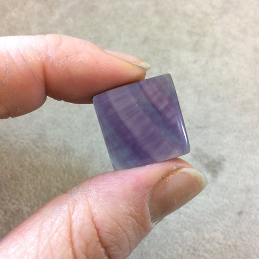 OOAK Semi-Gloss Natural Rainbow Fluorite Square Shaped Flat Back Cabochon - Measuring 20mm x 20mm, 6mm Dome Height - High Quality Gemstone