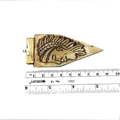 SALE 3.25" Light Brown Pointed Arrow Shape Natural Ox Bone Pendant with Carved Native Design - Measuring 40 x 84mm, Approx. - (TR325LBCNFA)