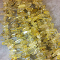 Natural Yellow Lemon Quartz Stick Beads - 15.5" Strand (Approximately 87 Beads) - Measuring 3-5mm x 12-25mm - Natural Semi-Precious Gemstone