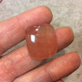 Strawberry Quartz Rounded Rectangle Shaped Flat Back Cabochon - Measuring 22mm x 24mm, 8mm Dome Height - Natural High Quality Gemstone