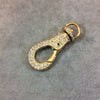 Clasp Large Warm Gold Plated Rhinestone Inlaid Lobster Claw Shaped Copper Clasp Components - Measuring 27mm x 63mm  - Sold Individually