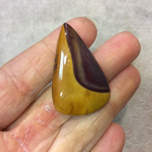 Natural Mookaite Pear/Teardrop Shaped Flat Back Cabochon - Measuring 26mm x 41mm, 6mm Dome Height - Natural High Quality Gemstone