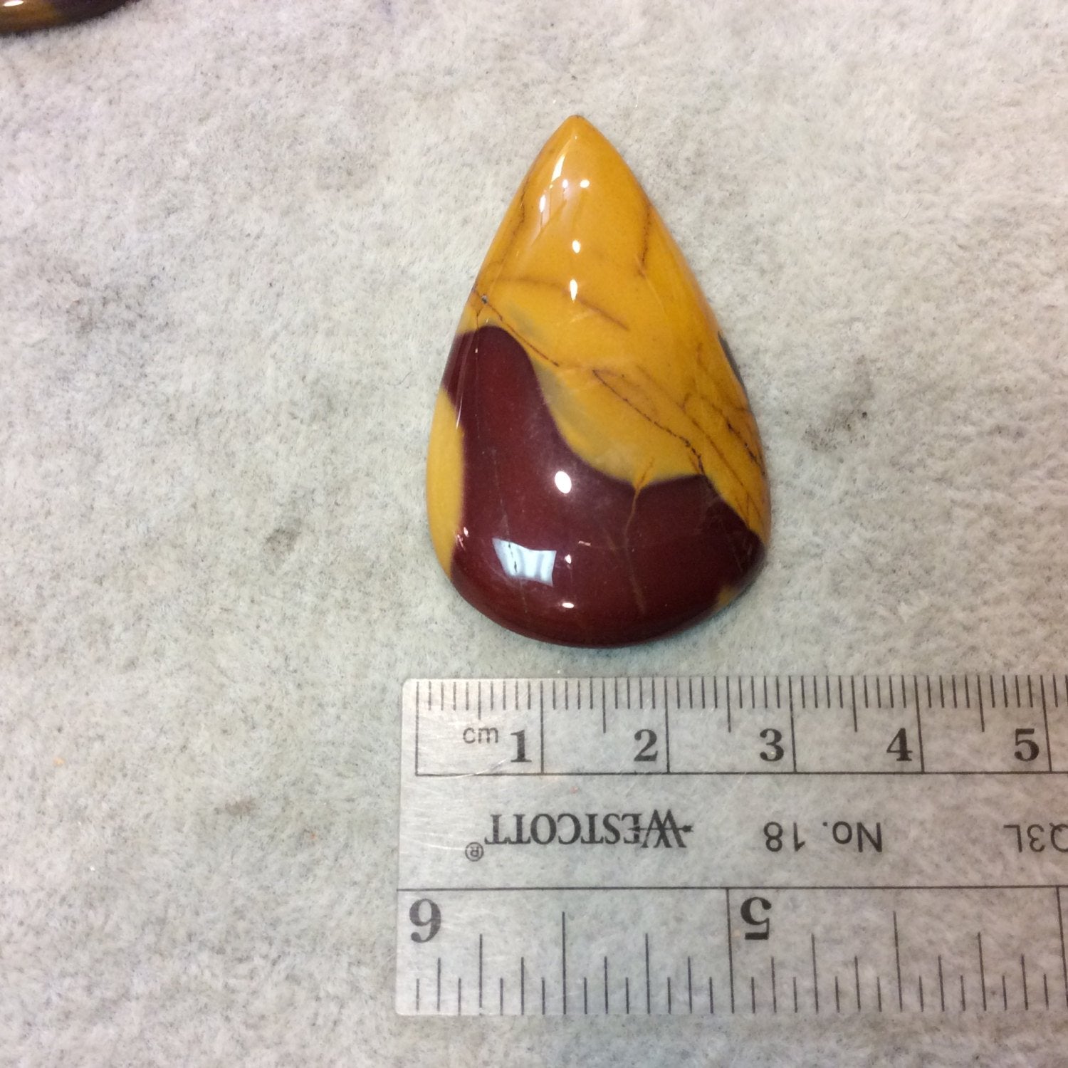 Natural Mookaite Pear/Teardrop Shaped Flat Back Cabochon - Measuring 29mm x 48mm, 6mm Dome Height - Natural High Quality Gemstone