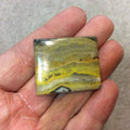 OOAK Natural Bumblebee Jasper Rectangle Shaped Flat Back Cabochon - Measuring 30mm x 35mm, 4mm Dome Height - High Quality Gemstone Cab