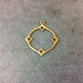 Small Sized Gold Plated Copper Open Wavy/Fancy Diamond Shaped Components - Measuring 33mm x 33mm - Sold in Packs of 10 (262-GD)