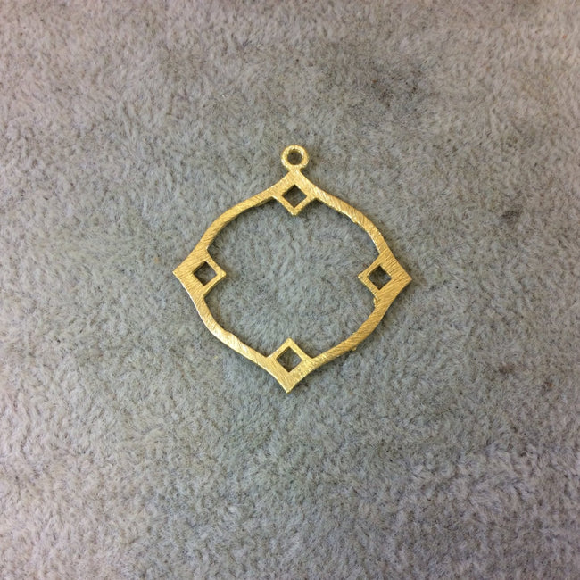 Small Sized Gold Plated Copper Open Wavy/Fancy Diamond Shaped Components - Measuring 33mm x 33mm - Sold in Packs of 10 (262-GD)