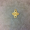 X-Small Sized Gold Plated Copper Open Knotted Celtic Cross Shaped Components Measuring 15mm x 19mm Sold in Packs of 10 (204-GD)