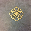 Small Sized Gold Plated Copper Open Geometric Flower Blossom Shaped Components - Measuring 37mm x 37mm - Sold in Packs of 10 (249-GD)