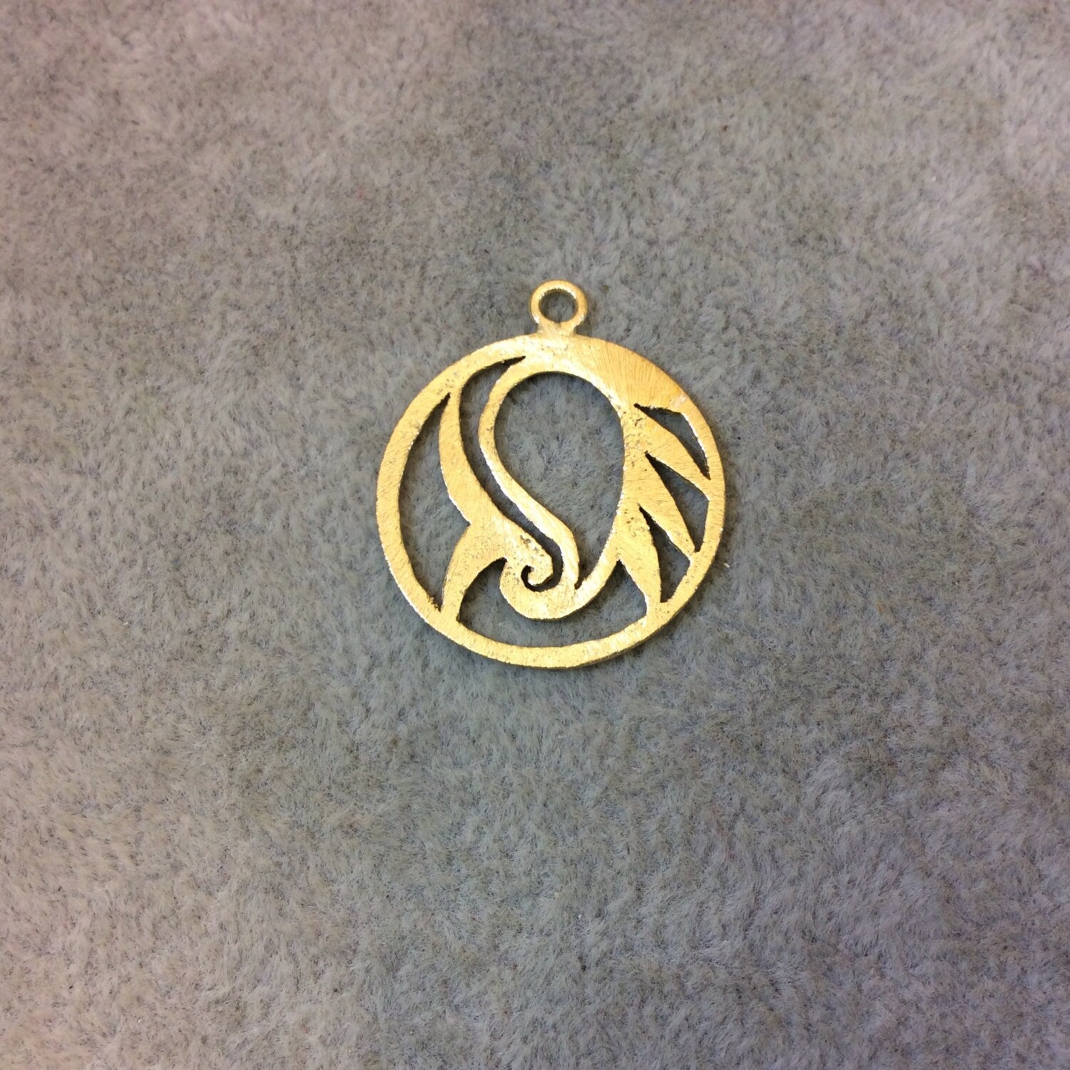 Small Sized Gold Plated Copper Open Tribal Wing Design Circle Shaped Components - Measuring 25mm x 25mm - Sold in Packs of 10 (340-GD)