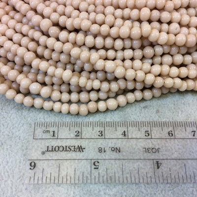 4mm Glossy Almond Quality Irregular Rondelle Shaped Indian Ceramic Beads - Sold by 16.25" Strands - Approximately 98 Beads per Strand