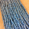 4mm Glossy Sky Blue Quality Irregular Rondelle Shaped Indian Ceramic Beads - Sold by 16.25" Strands - Approximately 98 Beads per Strand