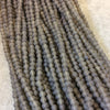 4mm Matte Smoke Gray/Brown Irregular Rondelle Shaped Indian Beach/Sea Glass Beads - Sold by 16.25" Strands - Approx. 98 Beads