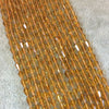 3mm x 5mm Faceted Golden Citrine Vertical Teardrop Shaped Beads - 13.25" Strand (Approximately 65 Beads) - High Quality Indian Gemstone
