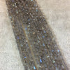 Labradorite Center Drilled Teardrop Beads - 4mm