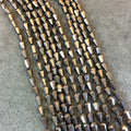 Pyrite Center Drilled Teardrop Beads  - 3mm x 5mm Faceted