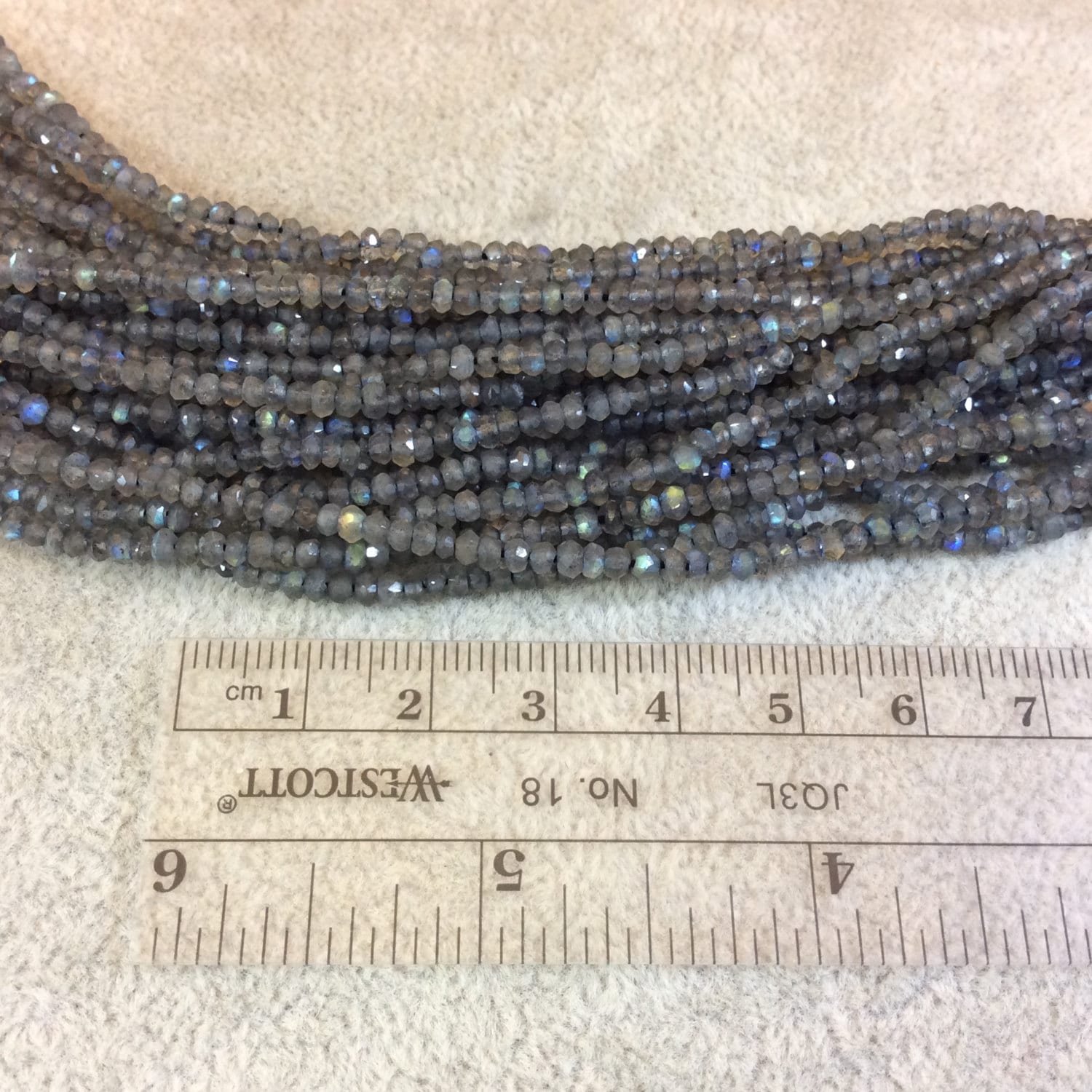 Labradorite Rondelle Beads - Faceted - 2mm