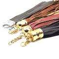leather tassel with gold silver cap