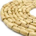 light brown tube bone beads