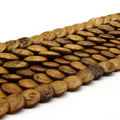 medium brown coin lentil bone beads