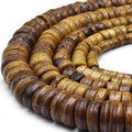 medium brown heishi bone beads
