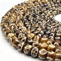 medium brown peace sign bone beads 