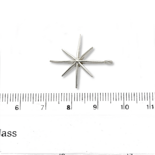 22mm x 22mm Plated Copper North Star Shaped Pendant/Charm Components - Sold Individually Gold and Silver Available