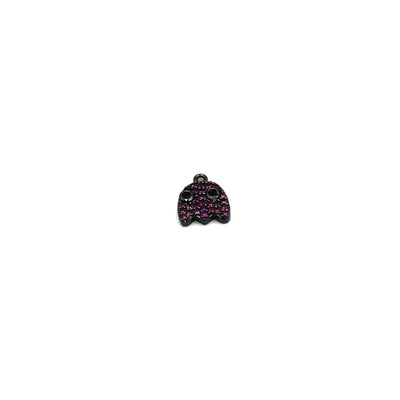 This black and pink pacman ghost pendant is a great choice for any jewelry artist looking to add a fun and whimsical touch to their work.