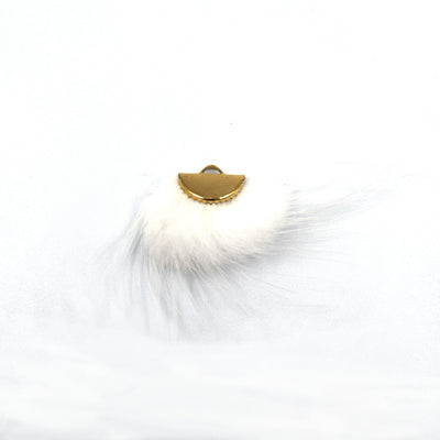 pure white faux fur tassel