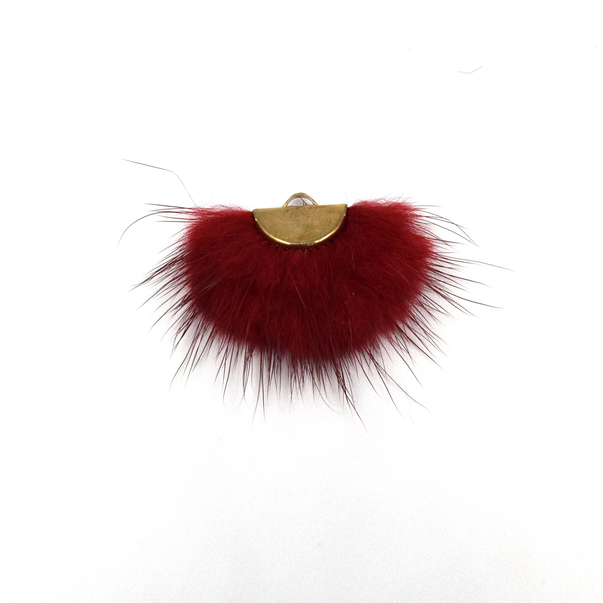 rose red faux fur tassel