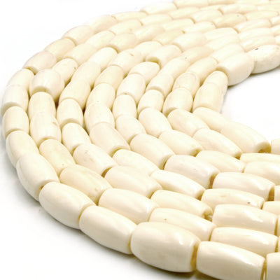 white tube bone beads