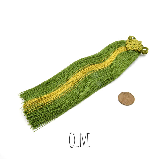 Long Tassel | Woven Cap Silk/Polyester Thread Tassel | Bag Tassel